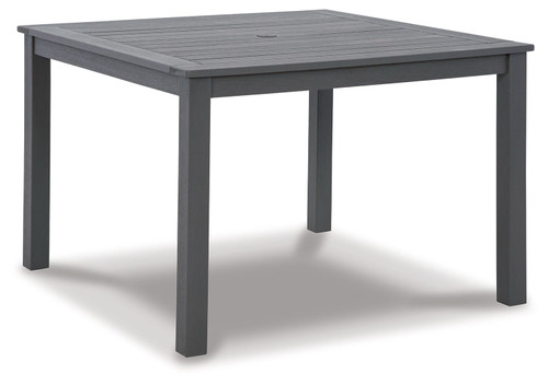 Eden Town Gray Square Dining Table W/Umb Opt