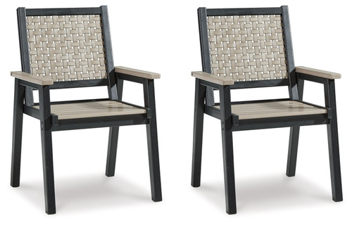 Mount Valley Black / Driftwood Arm Chair (Set of 2)