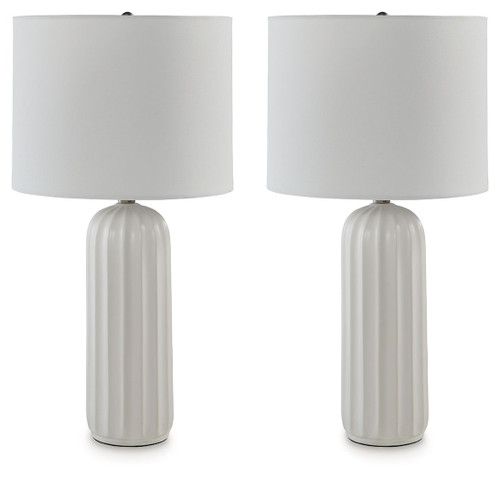 Clarkland White Ceramic Table Lamp (Set of 2)