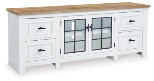 Ashbryn White / Natural Extra Large TV Stand