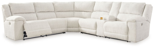 Keensburg Linen 3-Piece Power Reclining Sectional With Raf Power Reclining Loveseat With Console