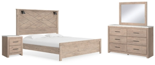 Senniberg King Panel Bed, Dresser, Mirror, and Nightstand (B1191B13)