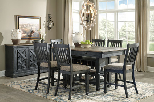 Two tone counter height shop dining set