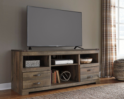 Trinell Brown LG TV Stand w/Fireplace Option