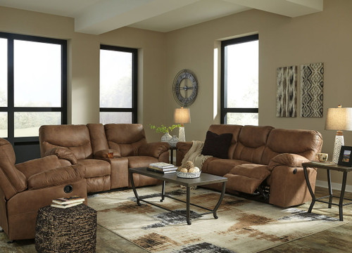 Boxberg Bark REC Sofa, Double REC Loveseat with Console & Rocker Recliner