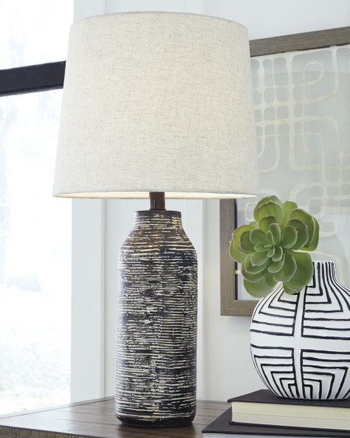 Mahima Black/White Paper Table Lamp (2/CN)