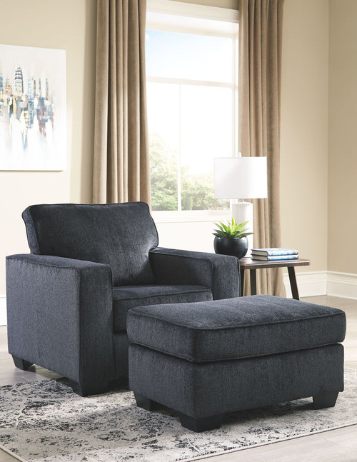 Altari Slate Chair with Ottoman