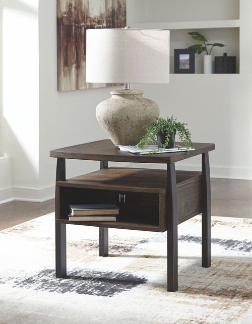 Vailbry Brown Rectangular End Table