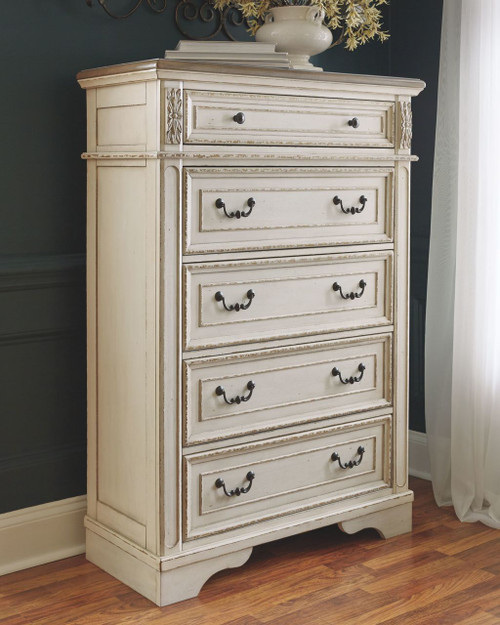 Realyn Two-tone Five Drawer Chest