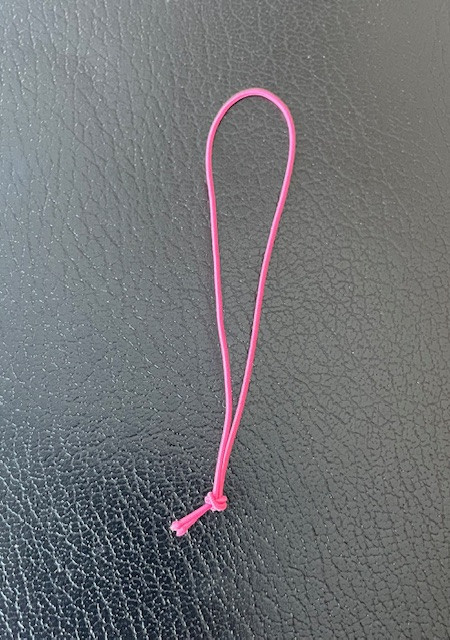 Pink elastic hang tag loops