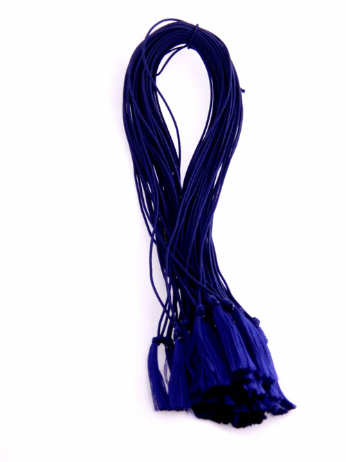 8" Navy Blue Elastic Program Tassels