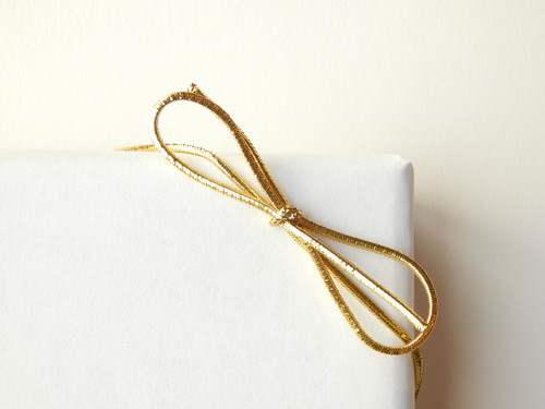 10 Inch Gold Metallic Elastic Bows (1000 pieces)