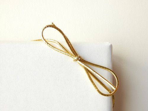 10 Inch Gold Metallic Elastic Bows (1000 pieces)