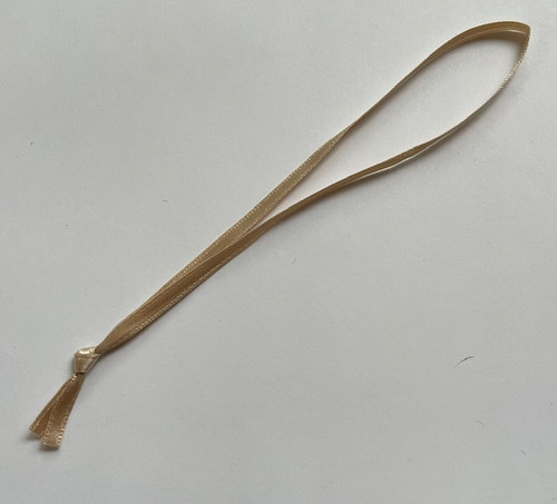 1/8' wide Champagne satin, 5" long knotted loop