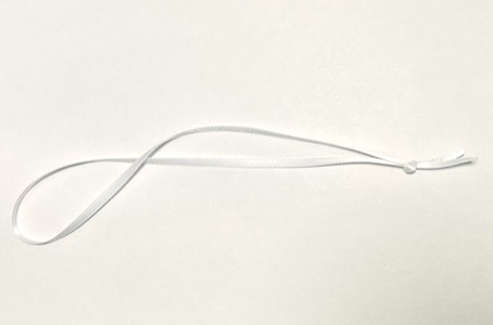 Knotted Ribbon Loops in White 5 inches long