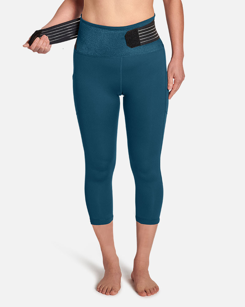 Lower Back Support Leggings with Adjustable Straps Women's Capri