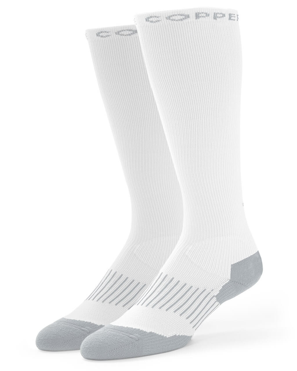White Over The Calf Copper Compression Socks - Pro-Tect Copper Socks