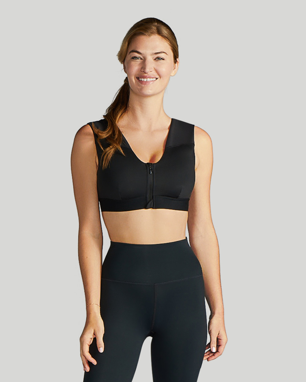 High Support Zipper Sports Bra for Women Workout Yoga Bra