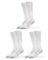 White with Silver - Men's 3 Pack Performance Over the Calf Socks Outlet