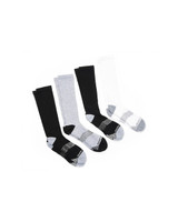 White Black Black Grey - Women's Core Everyday Over the Calf Compression Socks - 4-Pack