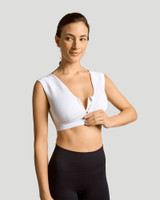 White - Zip Up Shoulder Support Bra