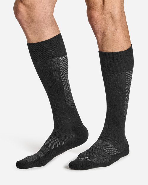Black - Easy-On Compression Socks | Men's Over the Calf