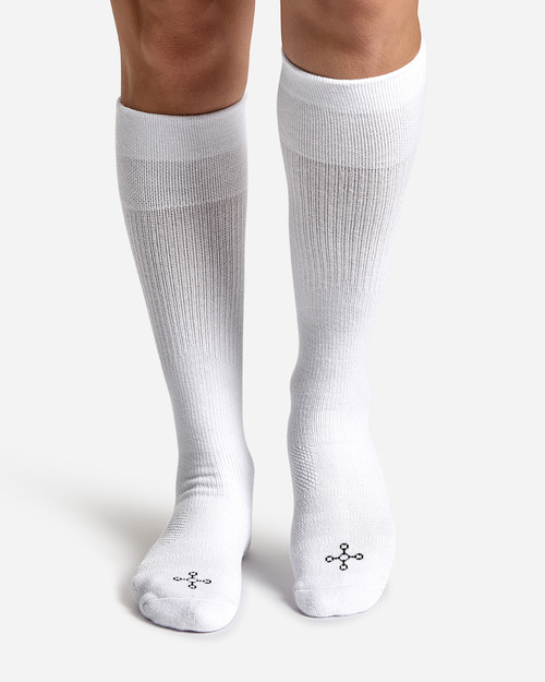 White - Women's Easy-On Over The Calf Compression Socks