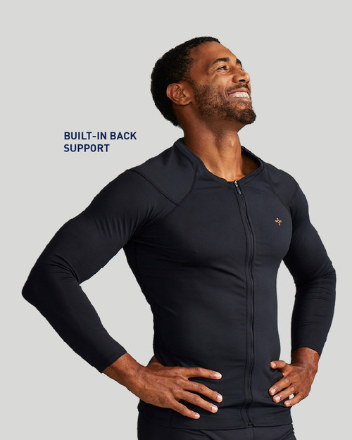 Black - Full Back Support Shirt | Men's Long Sleeve