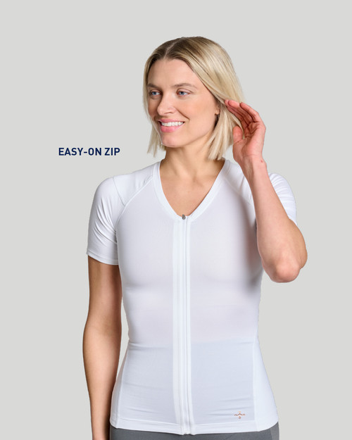 White - Full Back Support Shirt | Women's Short Sleeve