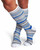 White with Nautical Blue - Men's UltraTemp Over The Calf Compression Socks