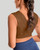 Walnut - Zip Up Shoulder Support Bra