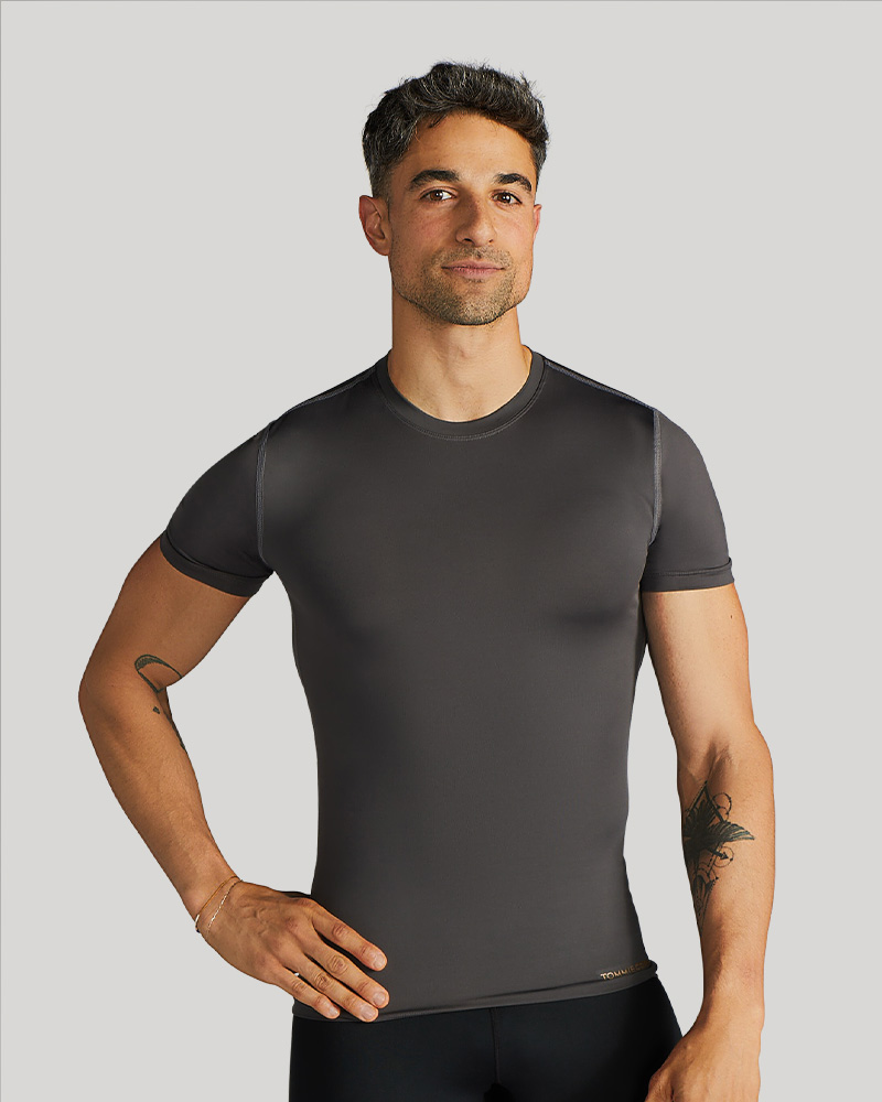 Tommie Copper Shirt Gray Nylon Spandex Gray Medium Compression Shirt USA  Active 