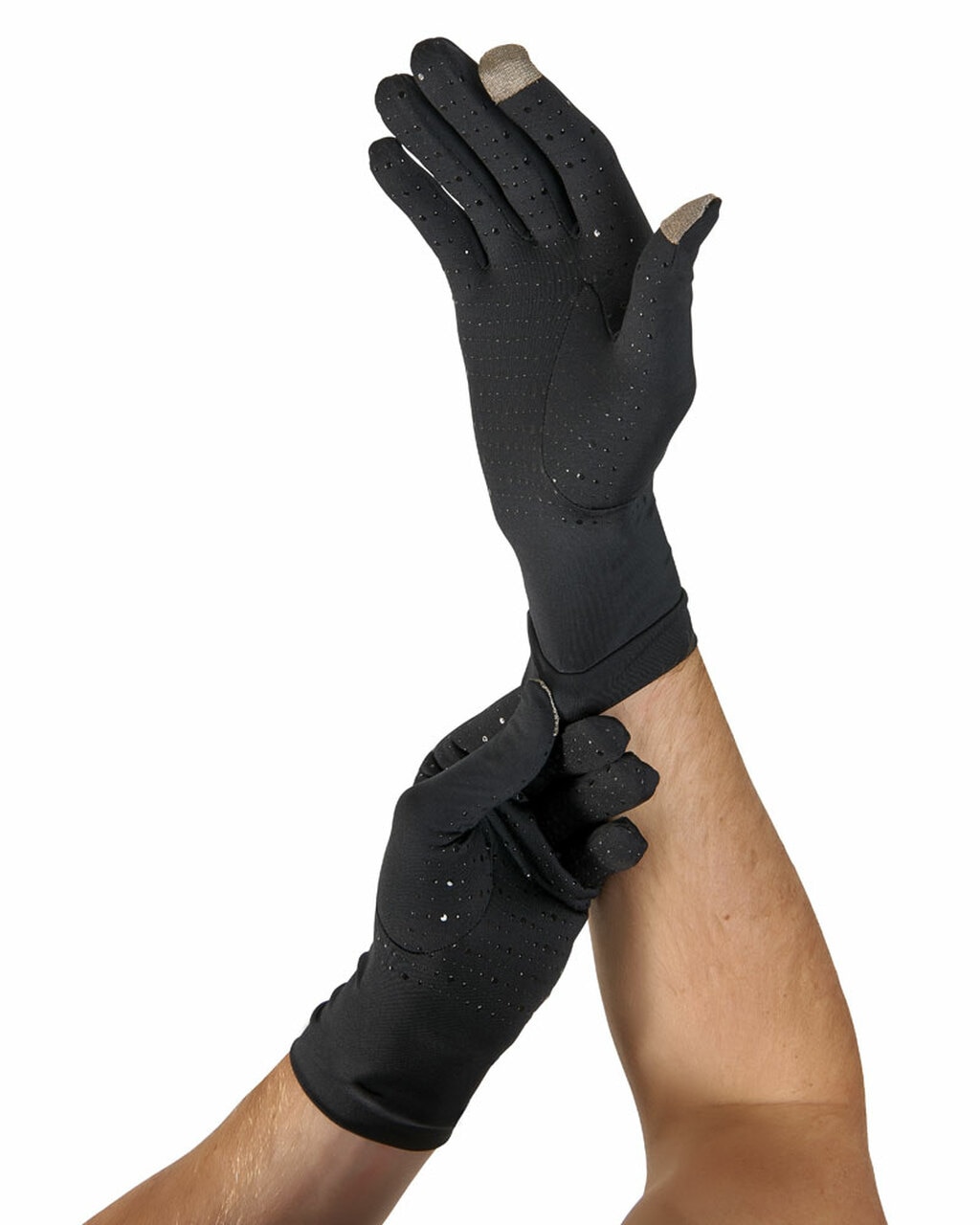 Tommie Copper Men's Core Compression Full Finger Gloves, Black, Large