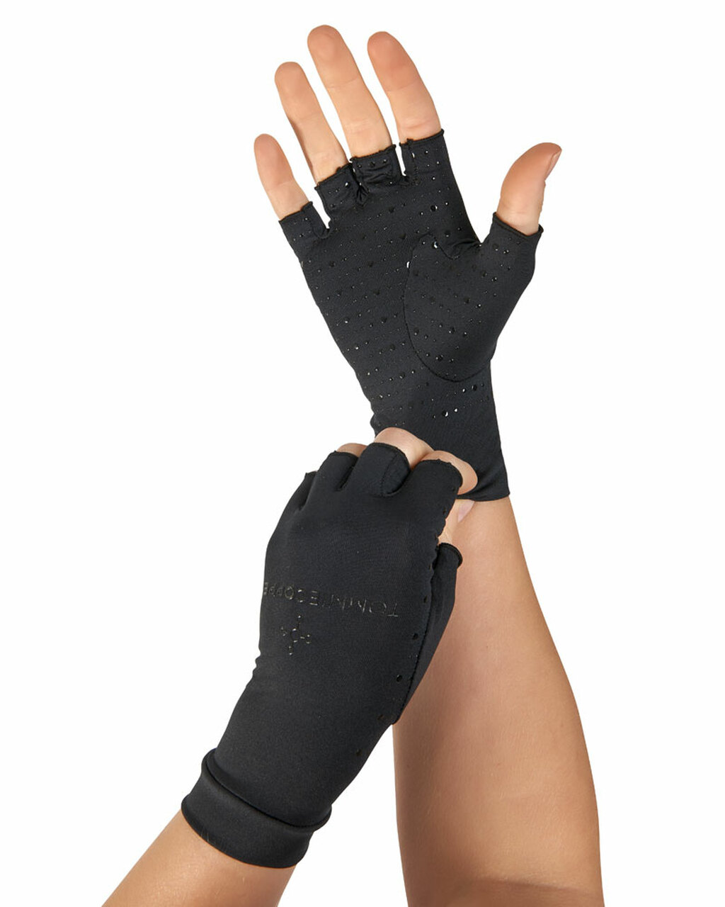 Tommie Copper Recovery Compression Half Finger Gloves Fit