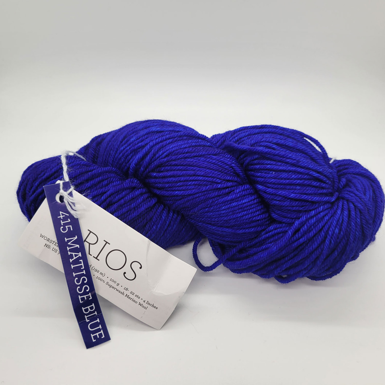 Malabrigo Rios in color Matisse Blue, Merino Wool Worsted Weight