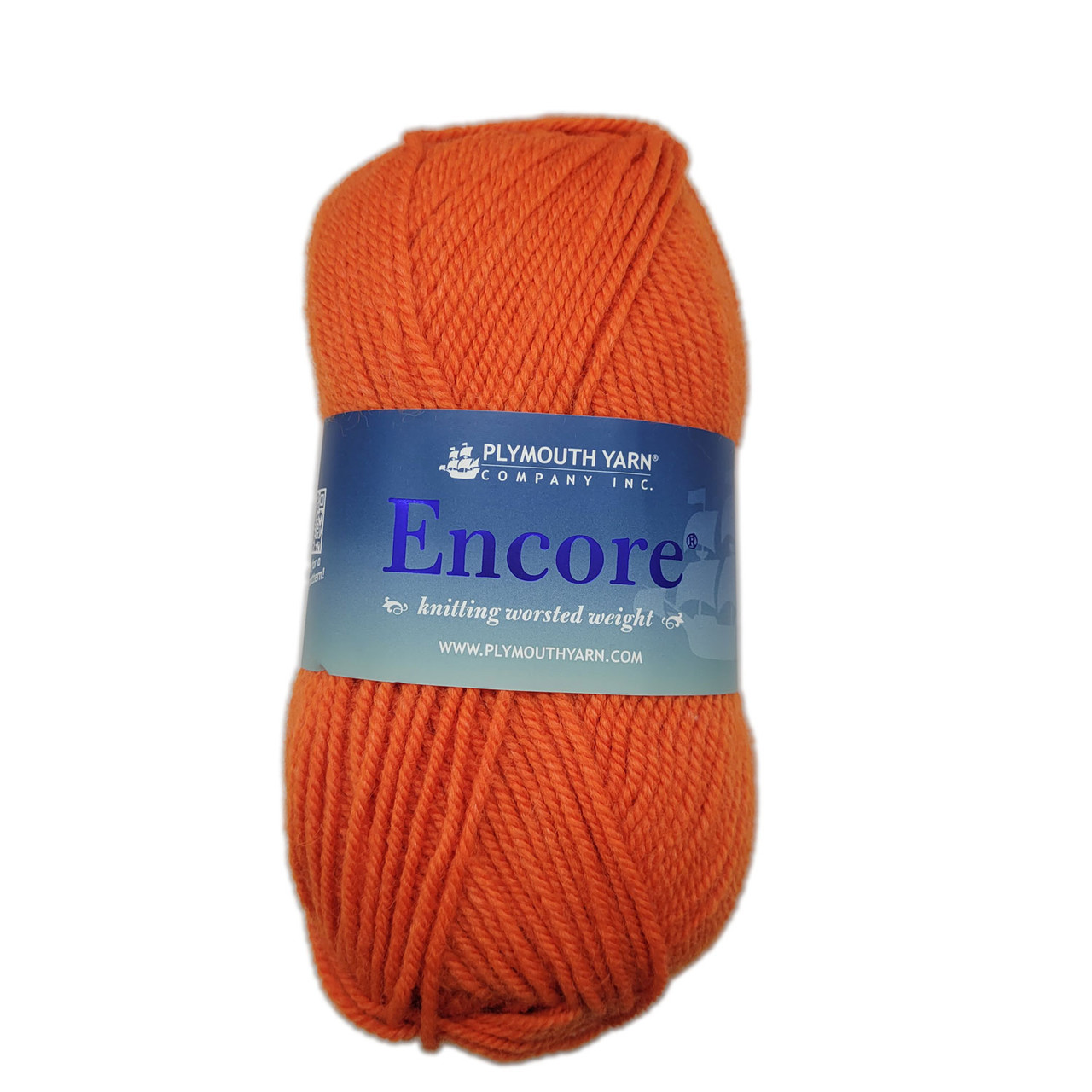 Plymouth Yarn Encore Worsted Yarn - 1383 Bright Orange