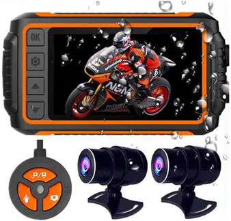 SE50 3 Inch Motorcycle Driving Recorder 1080P Waterproof HD Dual-Lens DVR WiFi GPS Sony Night Vision Camera Bicycle Recorder built in 32GB