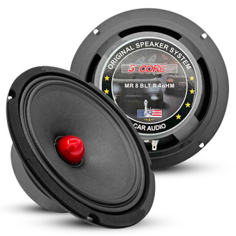 5 Core 8" Car Audio Speakers with Bullet 580 W 4 Ohm Mid-Range Loudspeaker MR 8 BLT R 4oHM
