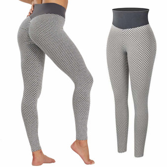 High Waist Yoga Pants Women's TIK Tok Leggings Butt Lifting Workout Tights Plus Size Sports Shapewear (Light Grey, M)