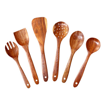 WILLART Kitchen Utensils Set;  Wooden Cooking Utensil Set Non-stick Pan Kitchen Tool Wooden Cooking Spoons and Spatulas Wooden Spoons for cooking salad fork
