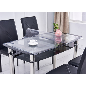 Clear PVC Table Cover Protector Transparent Tablecloth Pad Plastic Desk Mat Vinyl Waterproof Heat Resistant for Dining Table Office Desk Coffee Table RT