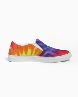 Men's Athletic Sneakers, Tie-Dye Low Top Slip-On Canvas Sports Shoes - 01DWHF