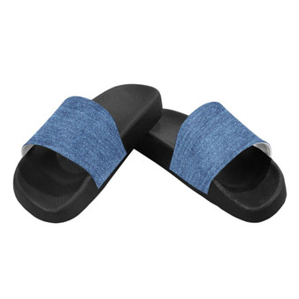 Flip-Flop Sandals, Blue Denim Style Womens Slides