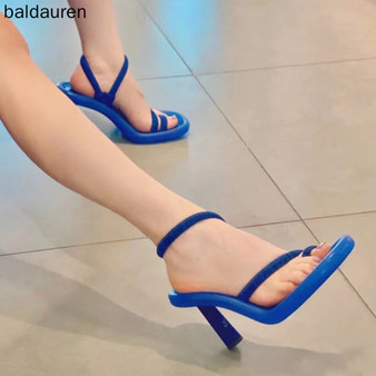 Baldauren Women Sandals Satin High Heels New Brand Round Toe Fashion Sandals Casual Beach High Heel Sandals