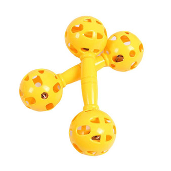 2 Pairs Kids Toy Plastic Hollowed-out Dumbbell with Bell Dance/Gymnastics Props