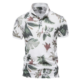 Summer POLO Shirt Men Cotton High Quality Tops Printed Short Sleeve Lapel T-Shirt Beach Street Shopping Camping Travel Vacation