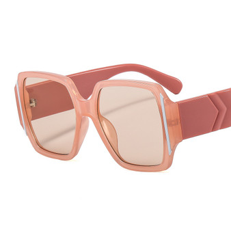 Fashion Women Square Sunglasses Shades UV400 Vintage Oversized Candy Color Eyewear Gradient Gray Lens Sun Glasses