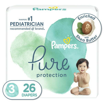 Pampers Pure Protection Natural Diapers Size 3, 26 Count