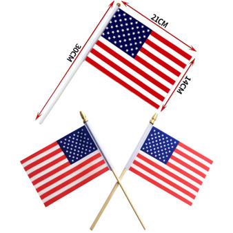 100 pcs Handheld American flag