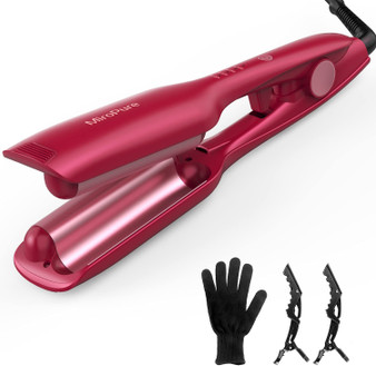 Hair Waver Iron Beach Waver Wand Hair Crimper Hair Waver Barrel Curling Iron 1 Inch PTC Heater Auto Shut-Off Adjustable Easy Shap Long Lasting Heat Dual Voltage